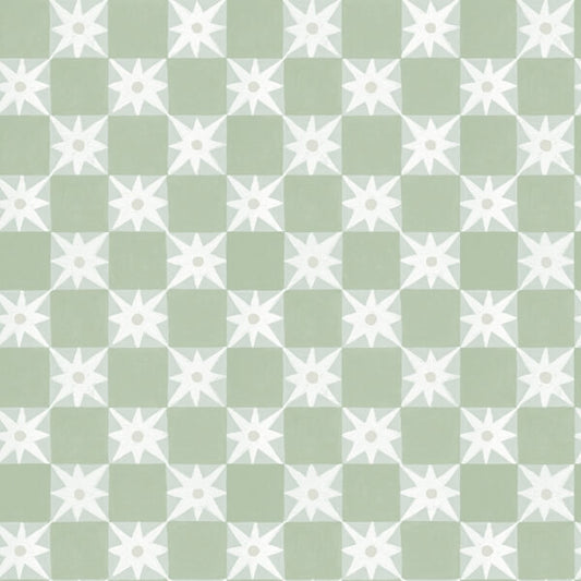 Stardust Green Checkerboard Peel & Stick Wallpaper