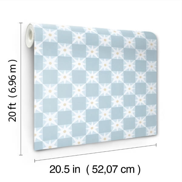 Stardust Blue Checkerboard Peel & Stick Wallpaper