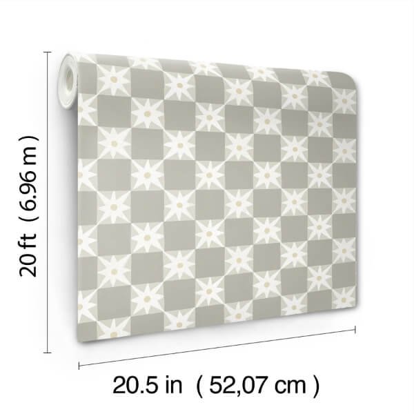 Stardust Warm Grey Checkerboard Peel & Stick Wallpaper
