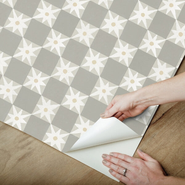 Stardust Warm Grey Checkerboard Peel & Stick Wallpaper