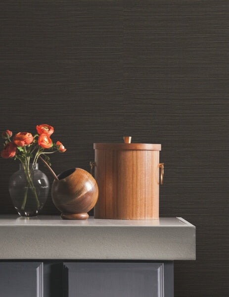 Natural Sisal Black Peel & Stick Grasscloth Wallpaper