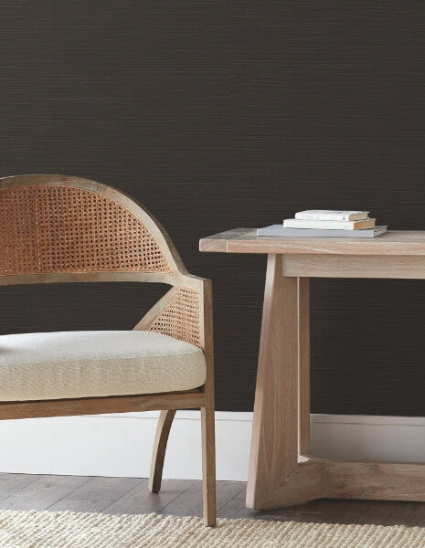 Natural Sisal Black Peel & Stick Grasscloth Wallpaper
