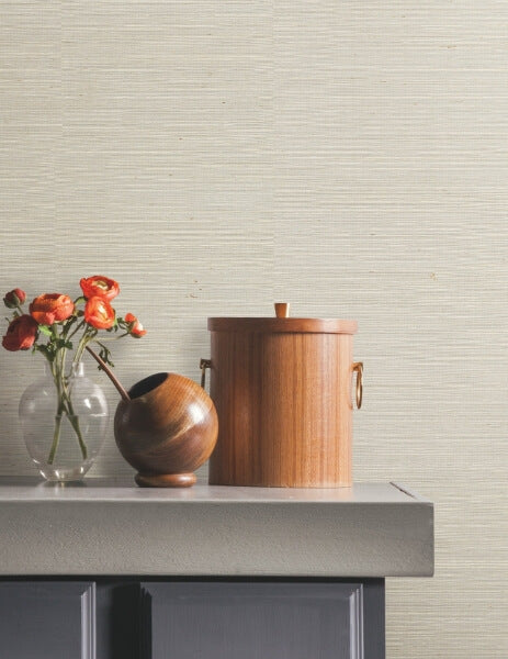Natural Sisal White Peel & Stick Grasscloth Wallpaper