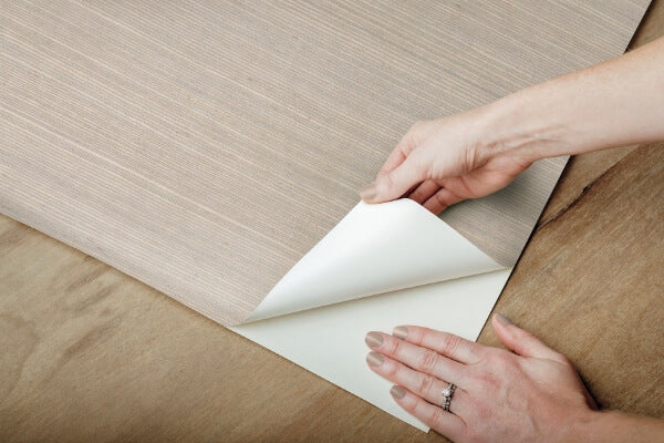 Natural Sisal Warm Grey Peel & Stick Grasscloth Wallpaper