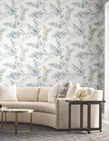 Blossom Fling Blue Peel & Stick Wallpaper