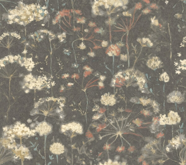 Botanical Fantasy Red & Blue Peel & Stick Wallpaper