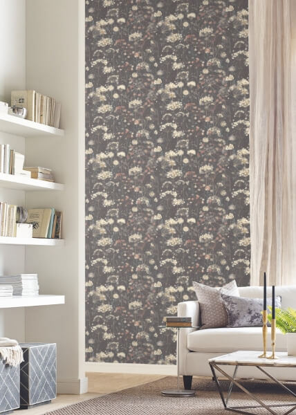 Botanical Fantasy Red & Blue Peel & Stick Wallpaper