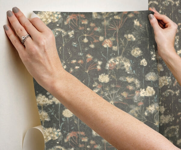 Botanical Fantasy Red & Blue Peel & Stick Wallpaper