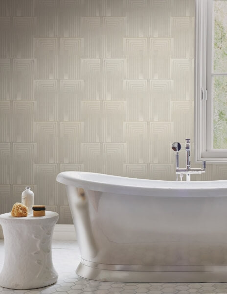 Vanishing Taupe & Pearl Peel & Stick Wallpaper