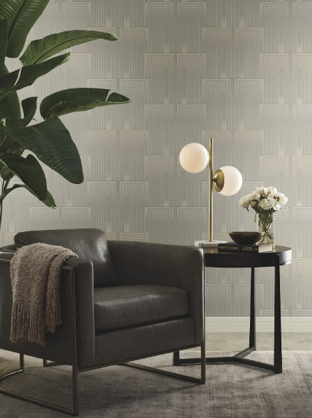 Vanishing Taupe & Pearl Peel & Stick Wallpaper
