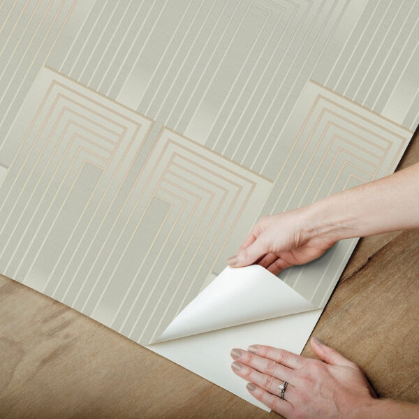 Vanishing Taupe & Pearl Peel & Stick Wallpaper
