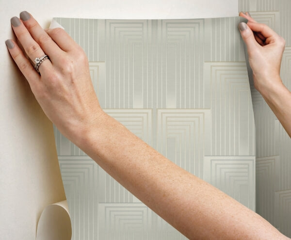 Vanishing Taupe & Pearl Peel & Stick Wallpaper
