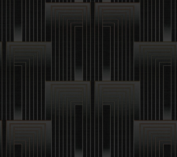 Vanishing Black & Copper Peel & Stick Wallpaper