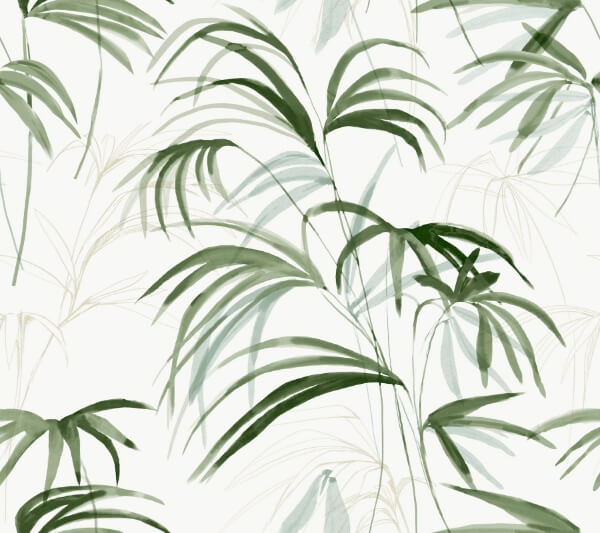 Inky Palms Green Peel & Stick Wallpaper