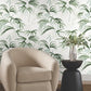 Inky Palms Green Peel & Stick Wallpaper