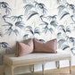 Inky Palms Blue Peel & Stick Wallpaper