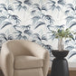 Inky Palms Blue Peel & Stick Wallpaper