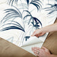 Inky Palms Blue Peel & Stick Wallpaper