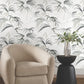 Inky Palms Black Peel & Stick Wallpaper
