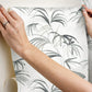 Inky Palms Black Peel & Stick Wallpaper