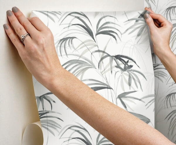 Inky Palms Black Peel & Stick Wallpaper