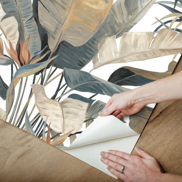 Tropical Cabana Plush Neutral Peel & Stick Wallpaper