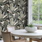 Tropical Cabana Black Peel & Stick Wallpaper