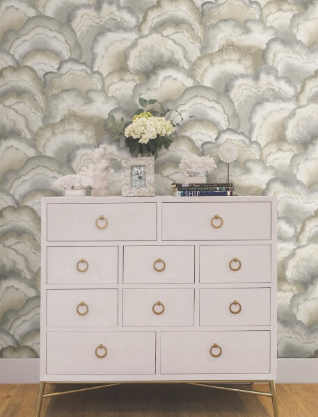 Abalone Fans Smokey Peel & Stick Wallpaper