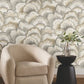 Abalone Fans Smokey Peel & Stick Wallpaper