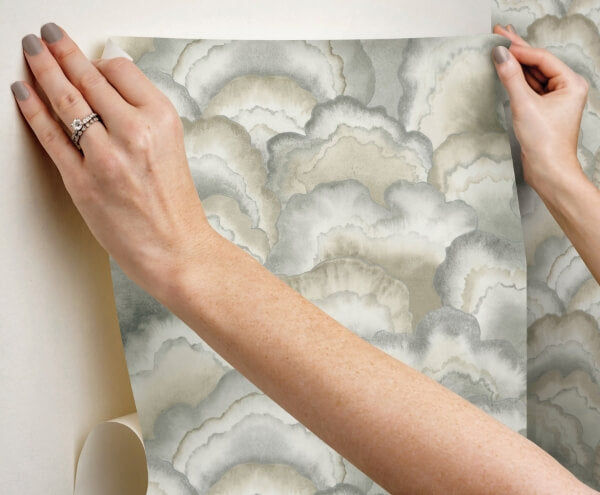 Abalone Fans Smokey Peel & Stick Wallpaper