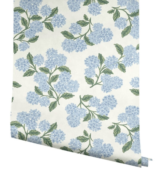 Hydrangea Blue & White Peel & Stick Wallpaper