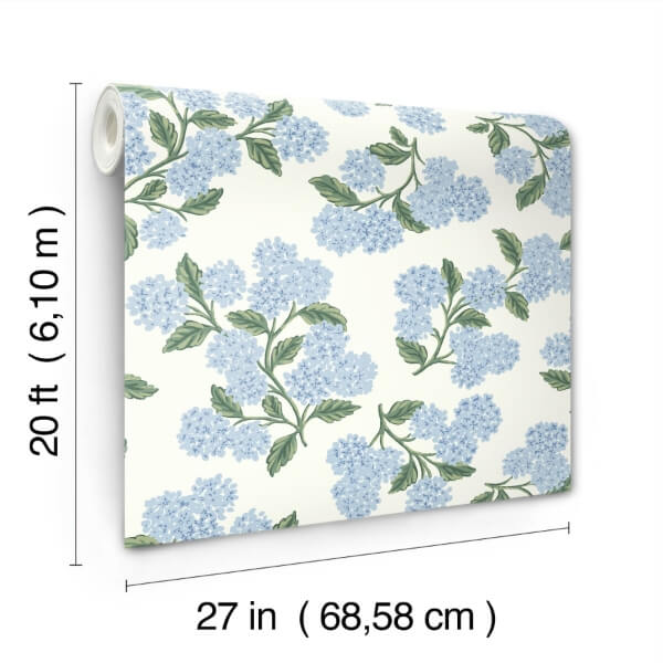 Hydrangea Blue & White Peel & Stick Wallpaper