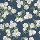 Hydrangea Navy & White Peel & Stick Wallpaper