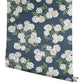 Hydrangea Navy & White Peel & Stick Wallpaper