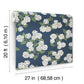 Hydrangea Navy & White Peel & Stick Wallpaper