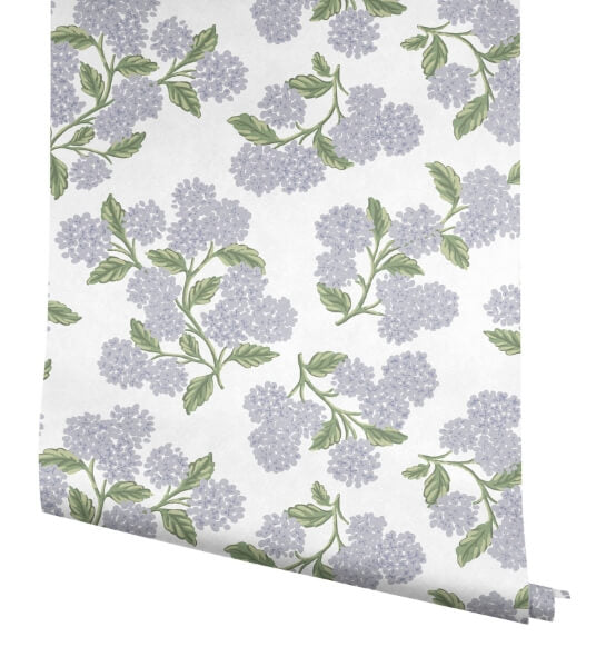 Hydrangea Lilac & White Peel & Stick Wallpaper