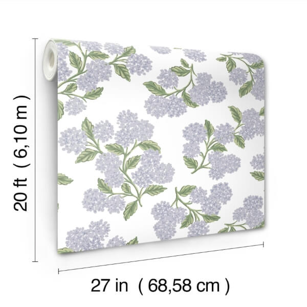 Hydrangea Lilac & White Peel & Stick Wallpaper