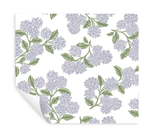 Hydrangea Lilac & White Peel & Stick Wallpaper