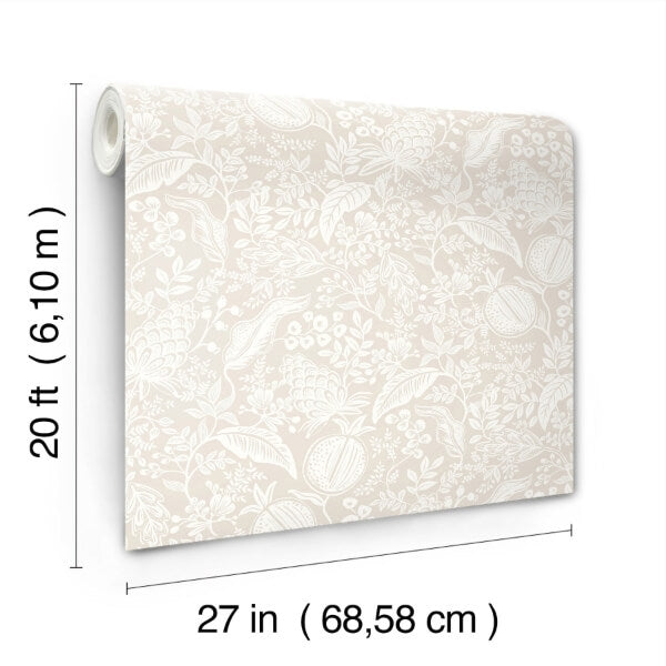 Pomegranate Beige & White Peel & Stick Wallpaper