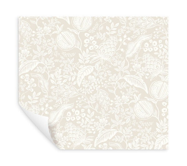 Pomegranate Beige & White Peel & Stick Wallpaper