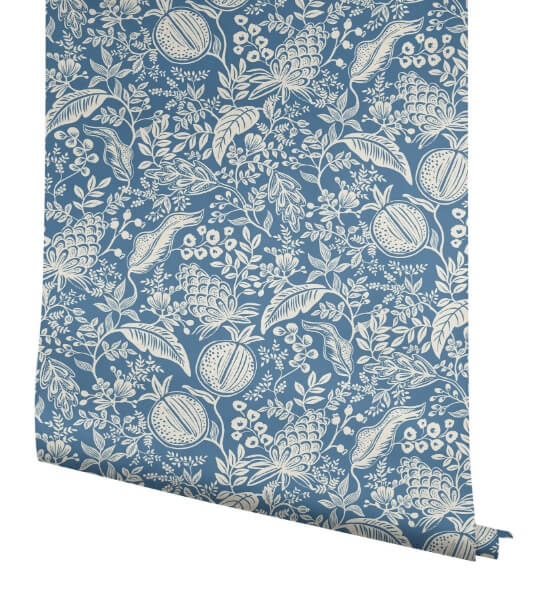Pomegranate Blue & Ivory Peel & Stick Wallpaper