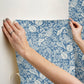 Pomegranate Blue & Ivory Peel & Stick Wallpaper