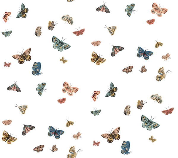 Butterfly House White Peel & Stick Wallpaper