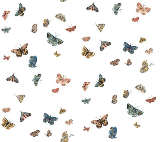 Butterfly House White Peel & Stick Wallpaper