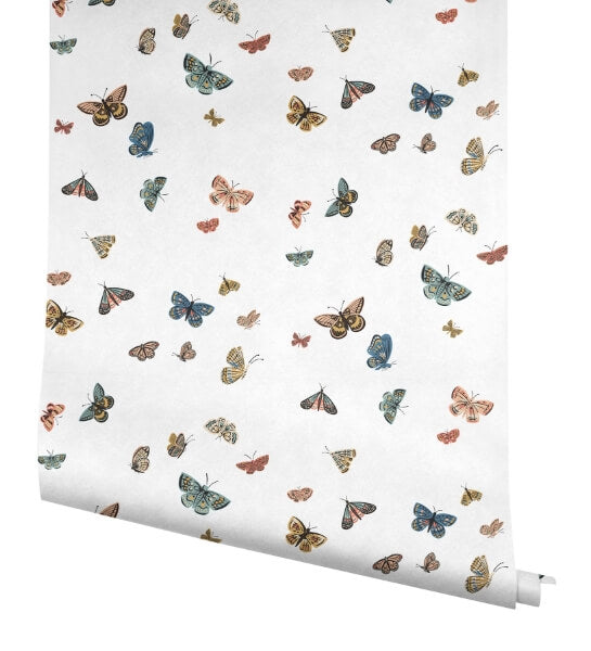 Butterfly House White Peel & Stick Wallpaper