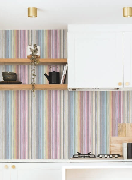 Striped Sunset Rainbow Peel & Stick Wallpaper