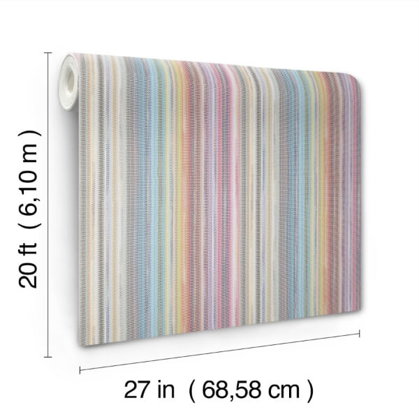 Striped Sunset Rainbow Peel & Stick Wallpaper