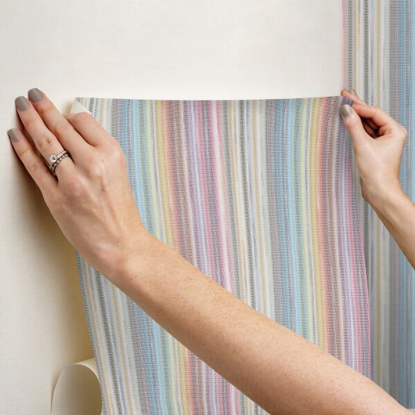 Striped Sunset Rainbow Peel & Stick Wallpaper