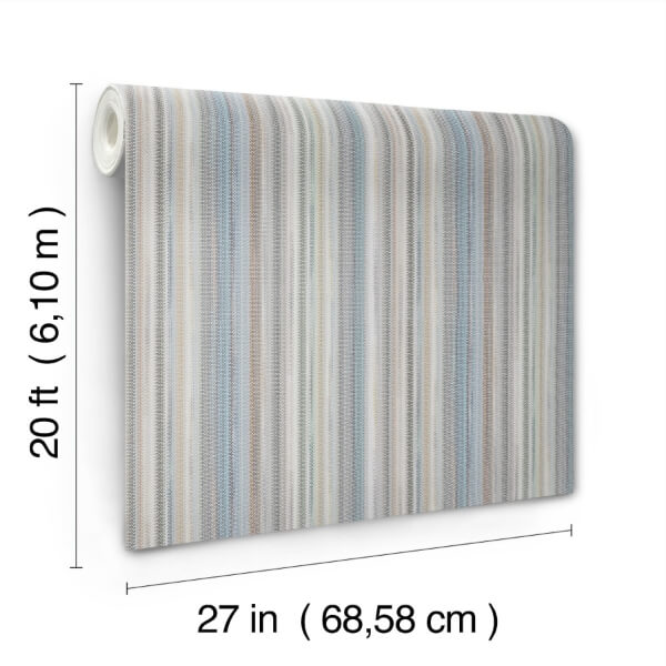 Striped Sunset Blue Grey Peel & Stick Wallpaper