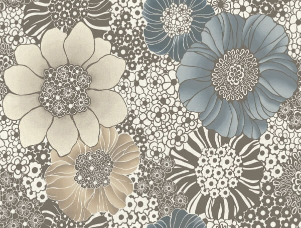 Anemones Brown Peel & Stick Wallpaper